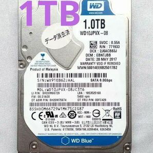 ② 1TB HDD ★ WDC WD10JPVX-08JC3T6：1000GB ★Western Digital 2.5インチ★