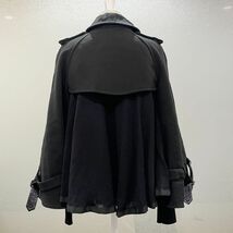 中古AB/使用感小 Sacai サカイ ポンチョ サイズ1（S程度）11AW コート ドッキング ジャケット アウター レディース ブラック 20458463_画像4