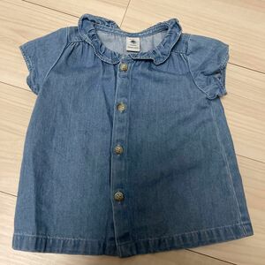 【PETIT BATEAU】プチバトー　シャツ(18m/81cm)オーガニックコットン