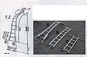 C1【山形定#179キ060515-2】ビニールハウス専用梯子 延長梯子2.4m重量5.4Kg　セレクトフィット　アルミ製