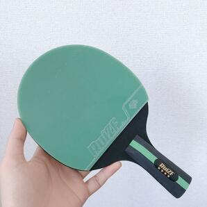 卓球ラケット カラー 裏ラバー 付き 中ペン　中国式　ペン　緑 　Ｃ４