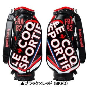 ルコック QQBTJJ03 キャディバッグ BKRD(ブラックレッド) 大口径 9.5型 47インチ対応 le coq sportif 2022 25p 即納