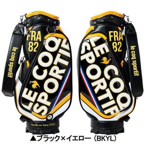 ルコック QQBTJJ03 キャディバッグ BKYL(ブラックイエロー) 大口径 9.5型 47インチ対応 le coq sportif 2022 25p 即納