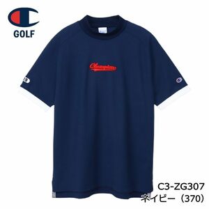 チャンピオン ゴルフ C3-ZG307 ショートスリーブ モックネックシャツ 【Lサイズ】 ネイビー(370) 半袖 メンズ Navy 即納