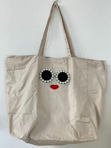 ≪a-jolie(アジョリー)ポーチ付き ECOバッグ パールサングラスベージュ