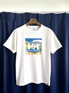 ☆HELLY HANSENヘリーハンセン☆半袖プリントTシャツ/スポーツ生地L