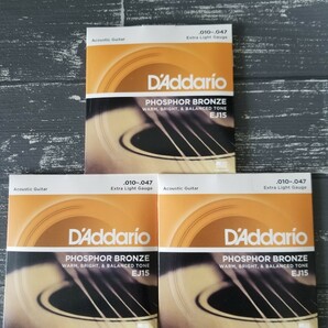 新品　D'Addario ダダリオ アコースティックギター弦 EJ15 3セット