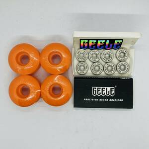  profit set skateboard 95A 52*32mm hard Wheel +ABEC11 bearing set orange color 