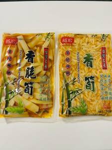 食べ比べセット　龍宏 香脆筍+香筍 メンマ 袋タイプ 柔らか味付 ご飯のお供 おつまみ 台湾お土産 375g ×2点