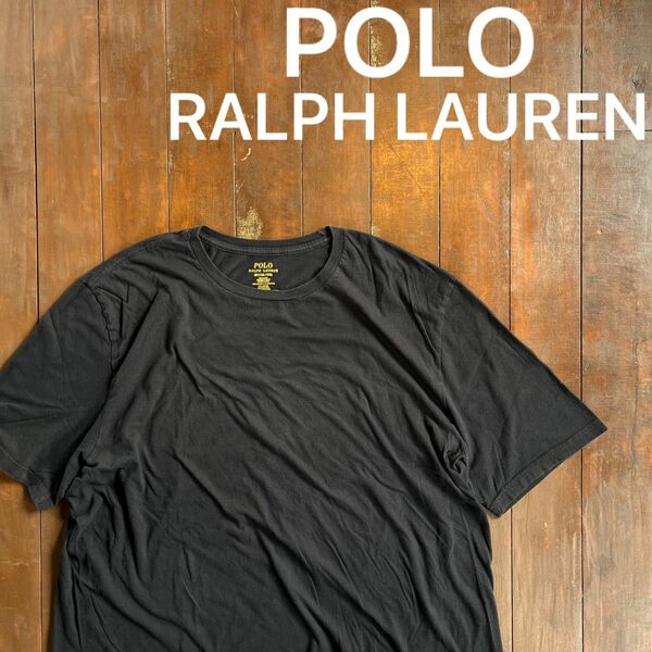 【POLO RALPH LAUREN ポロラルフローレン】半袖Tシャツ　刺繍ロゴ　スミクロ