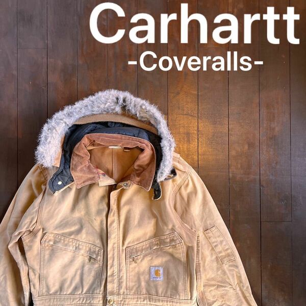 激レア！！【Carhartt カーハート】カバーオール　つなぎ　オーバーオール　フード付　脱着　ダブルニー