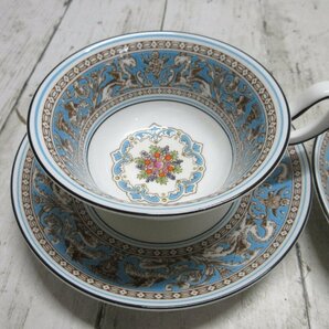 １円 美品 ウェッジウッド WEDGWOOD フロレンティーンターコイズ FLORENTINE TURQUOISE カップ＆ソーサー 2客 【星見】の画像2