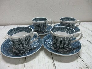 d ROYAL TUDOR WARE ロイヤルチューダー カップ&ソーサー 4客セット　レトロ　イギリス製 洋食器 【星見】