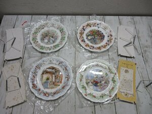 1 jpy storage goods Royal Doulton Blanc b Lee hedge THE SNOW BALL four season summer autumn winter Royal Doulton cake plate . plate 4 pieces set [ star see ]