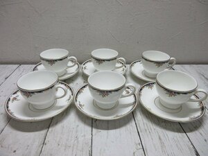 1円　美品 ウェッジウッド オズボーン WEDGWOOD OSBORNE 　カップ＆ソーサー　6客 【星見】