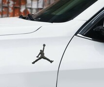 ★NBA バスケ バスケットボール 飾り Air Jordan アルミ エア ジョーダン ジャンプマン カー ステッカー シルバー 当日発送_画像7