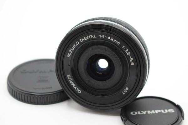 極美品◆OLYMPUS オリンパス M.ZUIKO DIGITAL 14-42mm F3.5-5.6 EZ ED◆ブラック♪0508