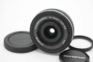 極美品◆OLYMPUS オリンパス M.ZUIKO DIGITAL 14-42mm F3.5-5.6 EZ ED◆ブラック♪0521