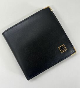 【1円スタート】dunhill ダンヒル 二つ折り財布 ブラック レザー 札入れ 財布 ウォレット 