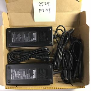 (0529FT07) free shipping / used /SHARP sharp /EA-AX1V/19V/6.32A/ original AC adapter 2 piece set 