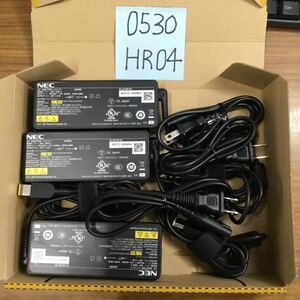 (0530HR04) free shipping / used /NEC/ADP005(PC-VP-WP138/ADP-90XD E)/20V/4.5A/ original AC adapter 3 piece set 