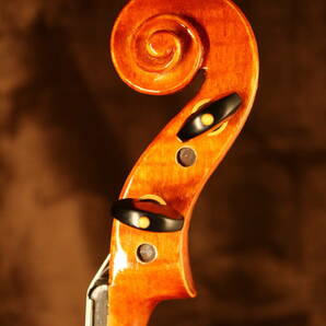 工房製 バイオリン アンティークフィニッシュ 虎杢 美麗 裏板一枚 セットの画像5