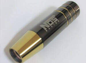 大人気♪ NOSロゴ入り 130mm アルミ製シフトノブ ブラック×ゴールド 黒金カラー ドリ車 スタンス ヘラフラ JDM トラック トヨタ JZX100