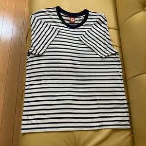 メンズ　Tシャツ Lサイズ 薄手　ポリエステル65％ 綿35％ 半袖 ボーダーTシャツ ボーダー