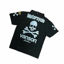 VANSON バンソン 半袖ポロシャツ ドクロスカル 黒ブラック L_画像5