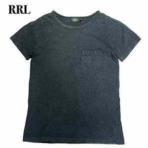 RRL ダブルアールエル ラルフローレン 半袖カットソー ポケット付き 黒ブラック M