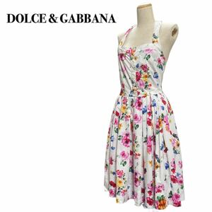 DOLCE & GABBANA ドルチェ&ガッバーナ 花柄ワンピース ノースリーブドレス 40 M 
