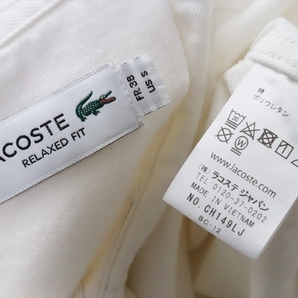 LACOSTE ラコステ RELAXED FIT メンズ ストレッチ コットン シャツジャケット 38 白 ラコステジャパンの画像5
