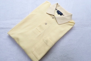 BURBERRY GOLF バーバリー ゴルフ 三陽商会 メンズ 鹿の子 半袖ポロシャツ M 黄色