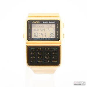 良品★S19 CASIO カシオ DBC-610 DATABANK 希少廃盤モデル ゴールド 動作確認済 バックライト点灯OK データバンク ヴィンテージ 腕時計