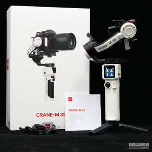 良品★S04 ZHIYUN CRANE-M 3S 型番：CR127 軽量3軸スタビライザー カメラ用ジンバル 動作確認済 ホワイト 補助光として使える内蔵10Wライト