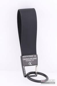 中古品★Calvin Klein Jeans カルバンクライン・ジーンズ キーリング ブラック ラバー 約13cm×2.8cm プラスチックリング
