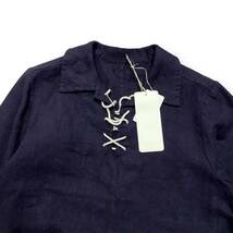 新品 タグ付き nest robe ネストローブ 長袖 シャツ ブラウス リネン 麻 100% ネイビー 紺色 トップス レディース サイズ F フリー_画像2
