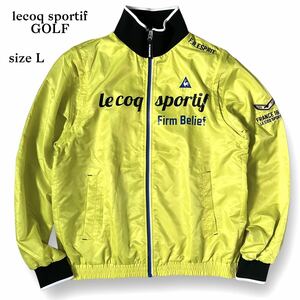 lecoq sportif GOLF COLLECTION 2way ジップアップ ジャケット ベスト ルコック ゴルフ 裏地 メッシュ 蛍光 イエロー メンズ ウェア L