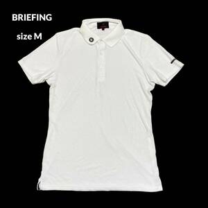 BRIEFING ブリーフィング 半袖 ポロシャツ パイル タオル 生地 刺繍 白 ホワイト GOLF ゴルフ メンズ ウェア トップス サイズ M