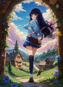 [14682], 青木 れいか, A4 アート ポスター イラスト 同人 美少女 ファンアート アニメ