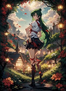 [14804], セーラープルート 冥王 せつな, A4 アート ポスター イラスト 同人 美少女 ファンアート アニメ