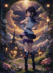 [14802], セーラーサターン 土萠 ほたる, A4 アート ポスター イラスト 同人 美少女 ファンアート アニメ