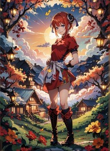 [14760], 大人神楽, A4 アート ポスター イラスト 同人 美少女 ファンアート アニメ