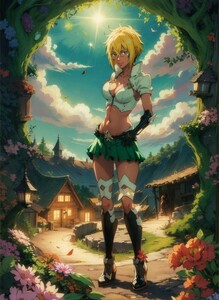 [14747], ティア・ハリベル, A4 アート ポスター イラスト 同人 美少女 ファンアート アニメ