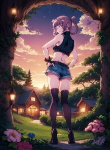 [14714], 七草ナズナ, A4 アート ポスター イラスト 同人 美少女 ファンアート アニメ