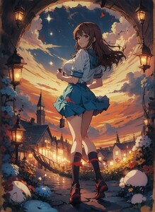 [14878], 朝比奈みくる, A4 アート ポスター イラスト 同人 美少女 ファンアート アニメ