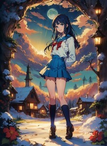 [14841], 朝倉涼子, A4 アート ポスター イラスト 同人 美少女 ファンアート アニメ