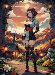 [14836], 十六夜アキ, A4 アート ポスター イラスト 同人 美少女 ファンアート アニメ