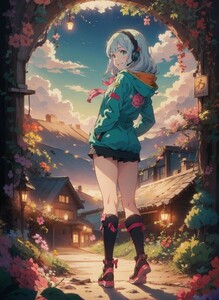 [14583], 和泉紗霧, A4 アート ポスター イラスト 同人 美少女 ファンアート アニメ