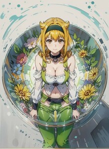 [15210], 異世界迷宮でハーレムを, ロクサーヌ, A4 アート ポスター イラスト 同人 美少女 ファンアート アニメ